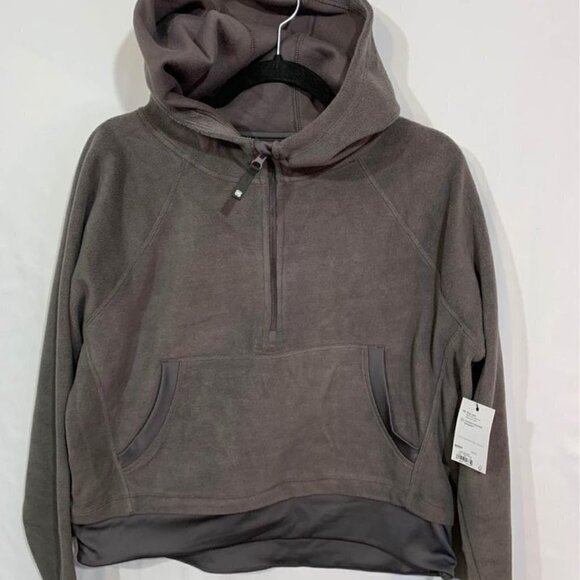 𝅺WOMAN’S ultra plush pullover coat. Lots of stretch. NWT. Size M. Charcoal gray. - Picture 2 of 10